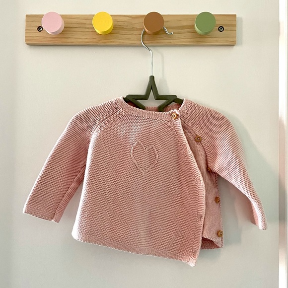 Zara | Pink button up sweater 3-6 months - Picture 2 of 4